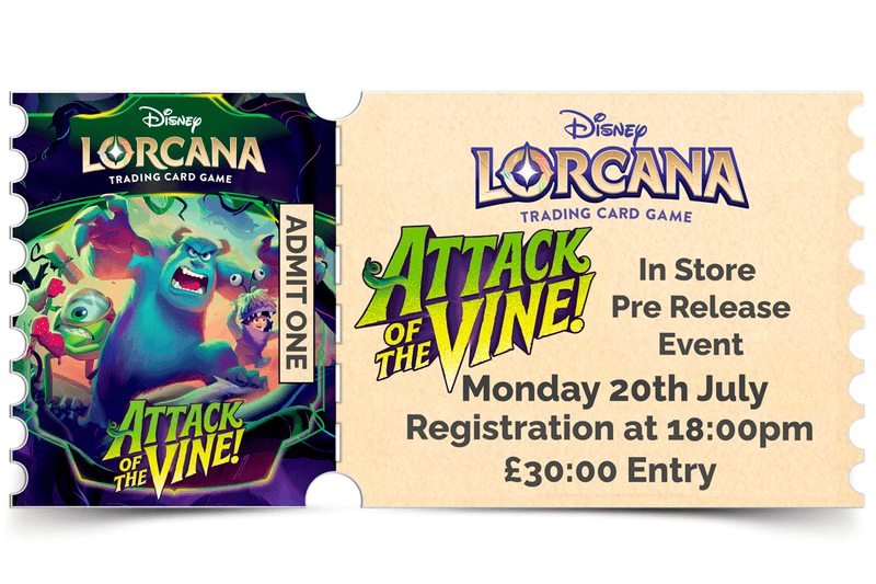 Northumbrian Tin Soldier Lorcana - Attack of the Vine Prerelease: In store event ticket (Monday 20th July) Ticket available at Northumbrian Tin Soldier