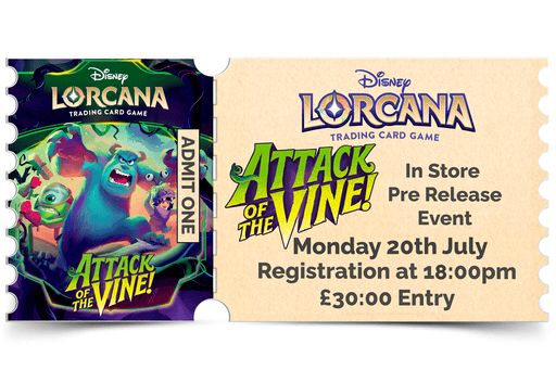 Northumbrian Tin Soldier Lorcana - Attack of the Vine Prerelease: In store event ticket (Monday 20th July) Ticket available at Northumbrian Tin Soldier