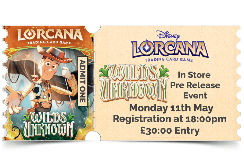 Northumbrian Tin Soldier Lorcana - Wilds Unknown Prerelease: In store event ticket (Monday 11th May) Ticket available at Northumbrian Tin Soldier