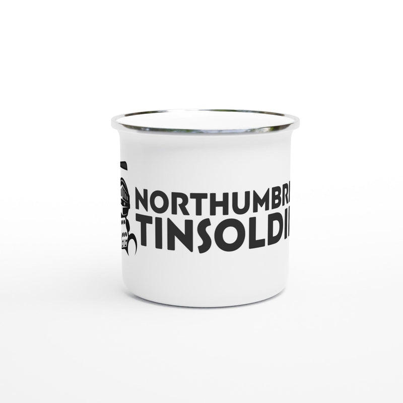 Northumbrian Tin Soldier Northumbrian Tin Soldier Enamel Mug – 12oz White with Silver Rim available at Northumbrian Tin Soldier