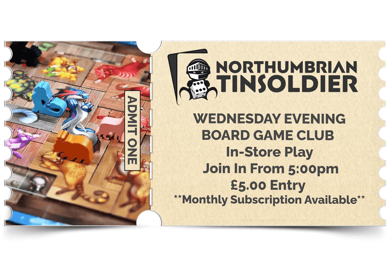 Northumbrian Tin Soldier Northumbrian Tin Soldier Wednesday Night Board Game Club Ticket available at Northumbrian Tin Soldier