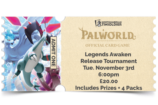 Northumbrian Tin Soldier Palworld Official Card Game: Legends Awaken Release Tournament Ticket available at Northumbrian Tin Soldier