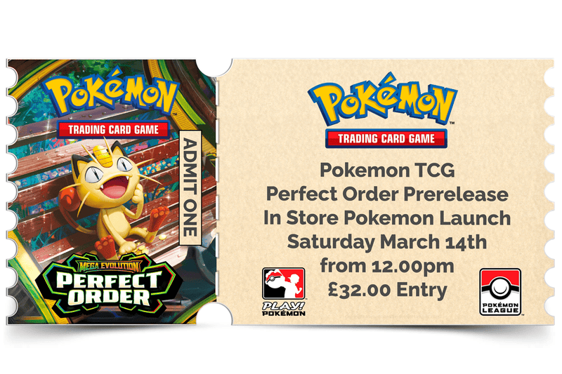 Northumbrian Tin Soldier Pokémon - Mega Evolution : Perfect Order - Prerelease: In store event ticket (Saturday 14th March) Ticket available at Northumbrian Tin Soldier