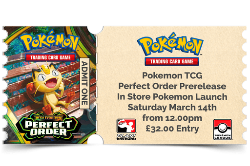 Northumbrian Tin Soldier Pokémon - Mega Evolution : Perfect Order - Prerelease: In store event ticket (Saturday 14th March) Ticket available at Northumbrian Tin Soldier