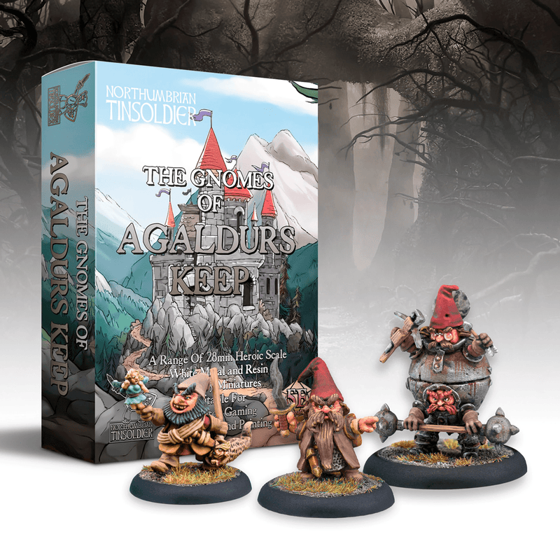 Northumbrian Tin Soldier The Gnomes of Agaldurs Keep - Box Set 28mm White Metal Fantasy Miniatures available at Northumbrian Tin Soldier