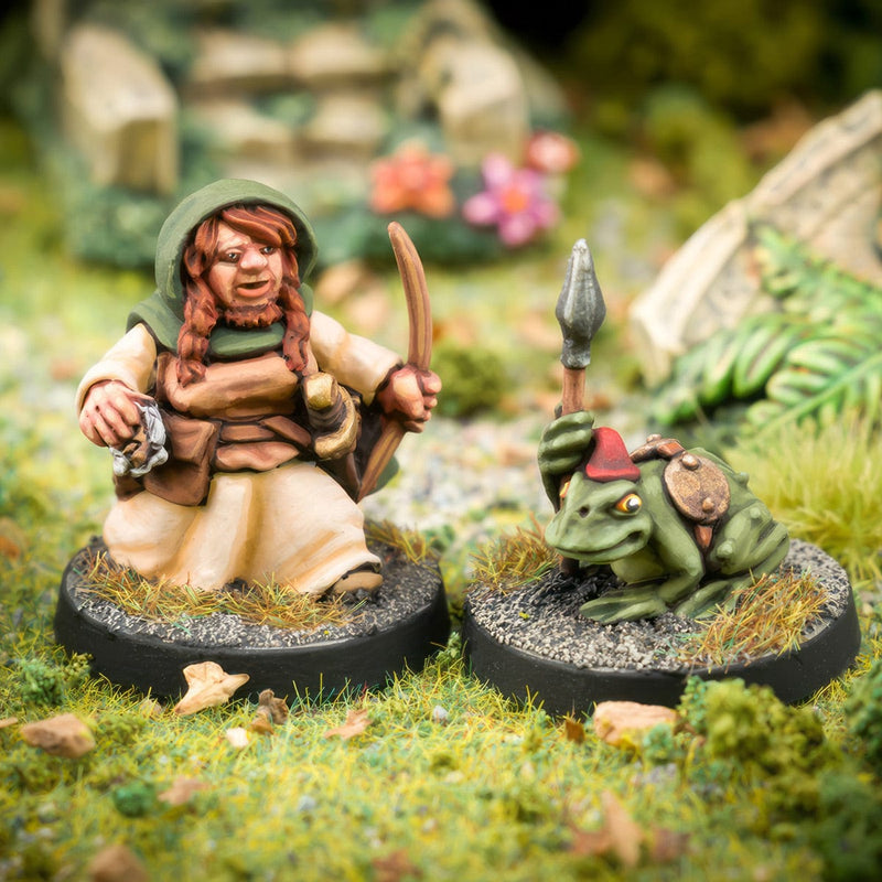 Northumbrian Tin Soldier Thella Strongbranch - Beardfolk Ranger and Froggy Companion available at Northumbrian Tin Soldier