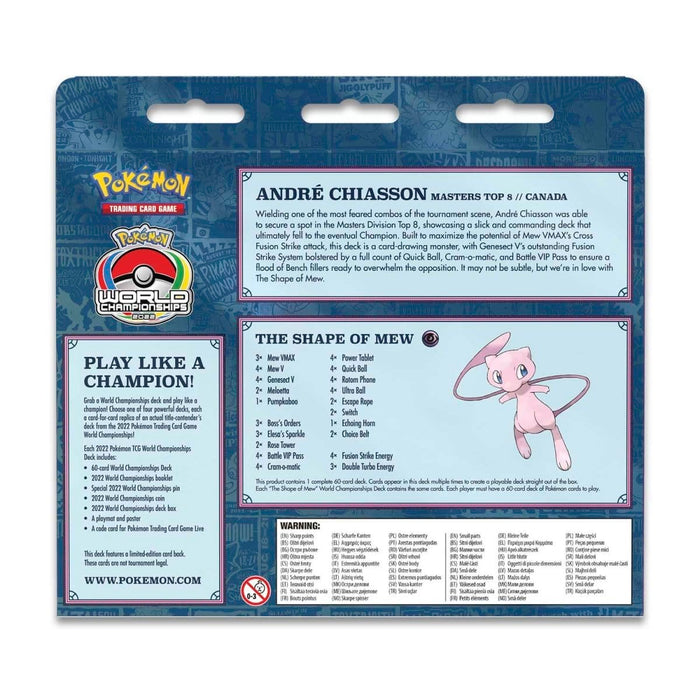 The Pokémon Company Pokémon : 2022 World Championship Andre Chiasson’s “The Shape of Mew” Deck available at Northumbrian Tin Soldier