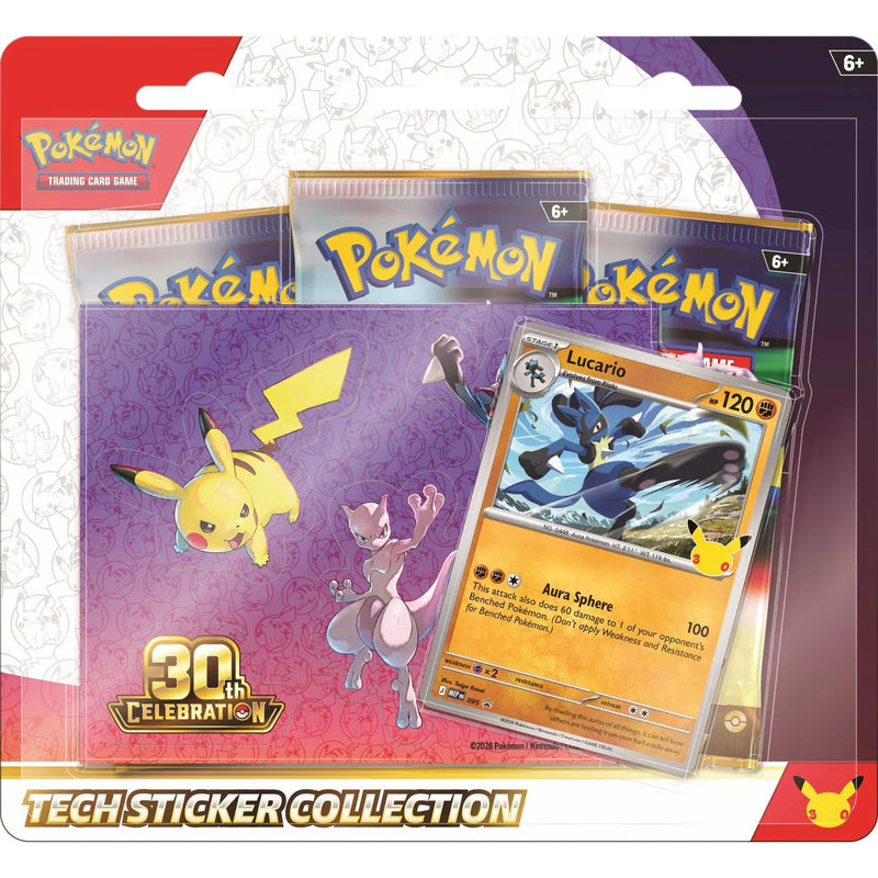 The Pokémon Company Pokémon: 30th Celebration - Tech Sticker Collection - Lucario available at Northumbrian Tin Soldier