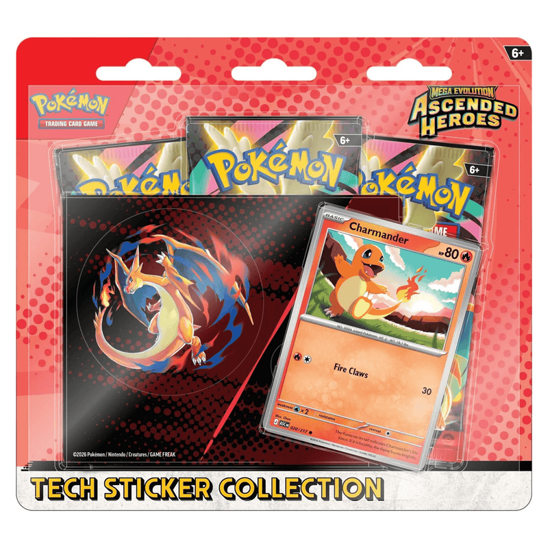 The Pokémon Company Pokémon - Mega Evolution : Ascended Heroes - Tech Sticker Collection - Charmander available at Northumbrian Tin Soldier