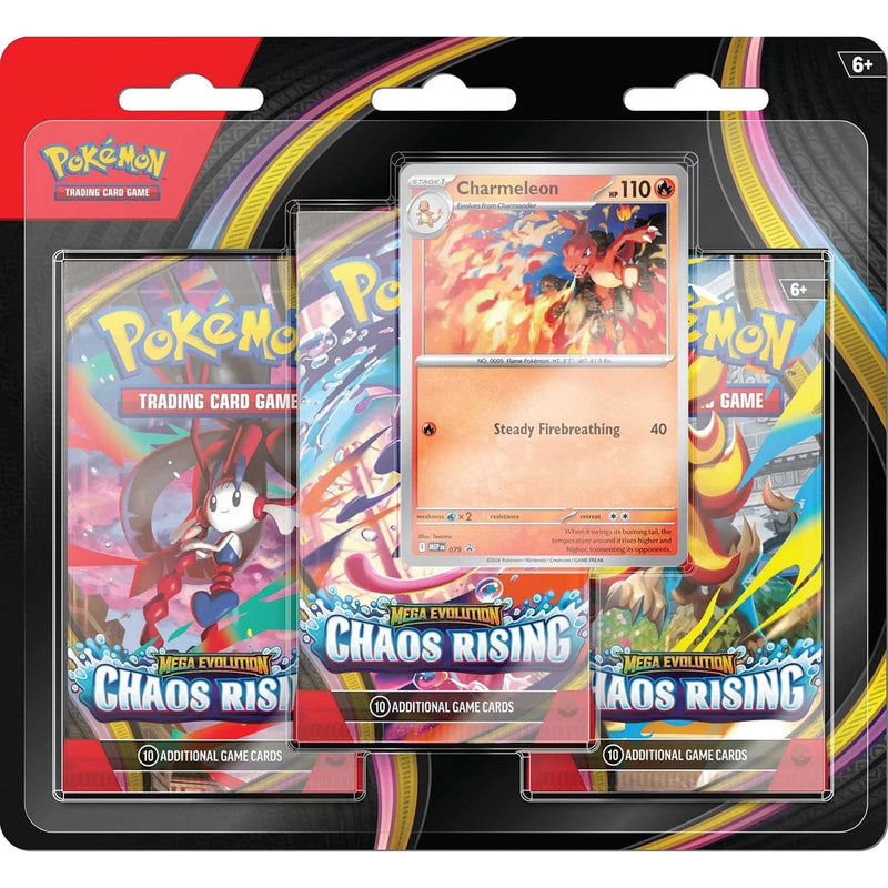 The Pokémon Company Pokémon - Mega Evolution : Chaos Rising - 3 Pack Blister - Charmeleon available at Northumbrian Tin Soldier