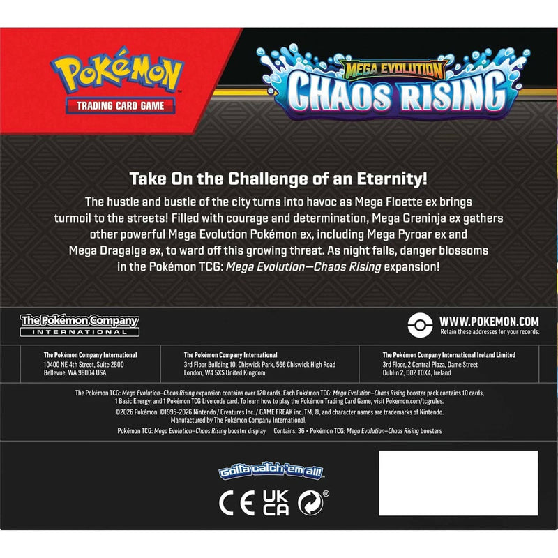 The Pokémon Company Pokémon - Mega Evolution : Chaos Rising - Booster Box (36 Packs) available at Northumbrian Tin Soldier