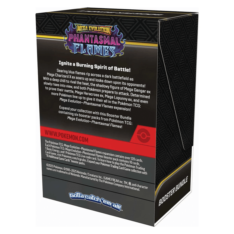The Pokémon Company Pokémon - Mega Evolution : Phantasmal Flames -  Booster Bundle (6 Packs) available at Northumbrian Tin Soldier