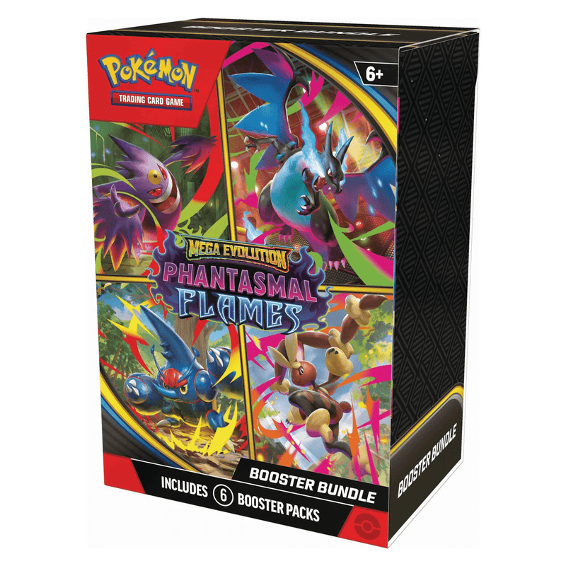 The Pokémon Company Pokémon - Mega Evolution : Phantasmal Flames -  Booster Bundle (6 Packs) available at Northumbrian Tin Soldier