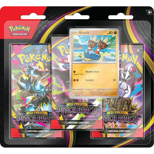 The Pokémon Company Pokémon - Mega Evolution : Pitch Black - 3 Pack Blister - Binacle available at Northumbrian Tin Soldier