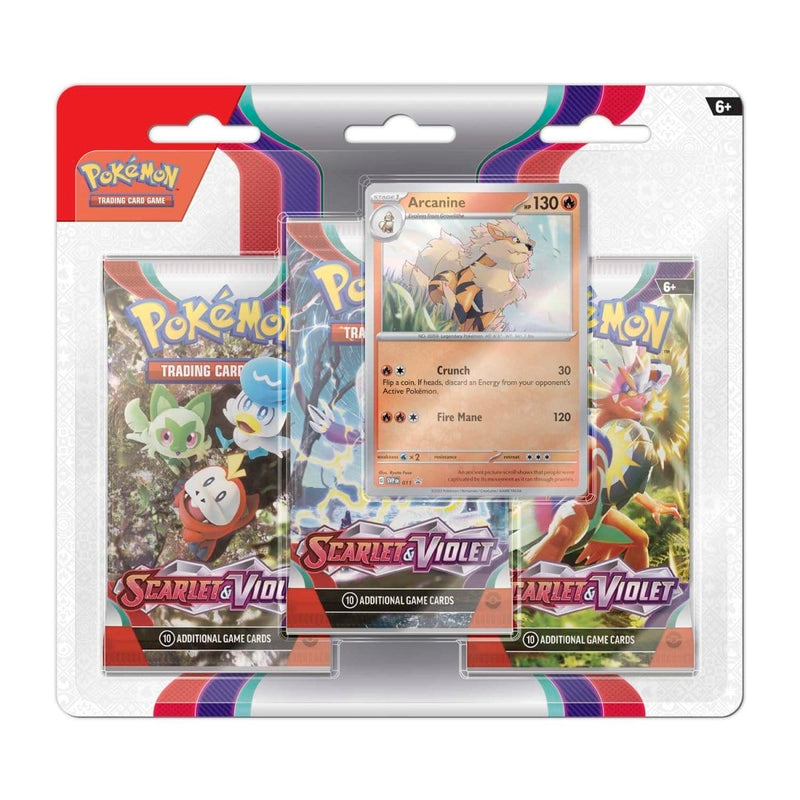 The Pokémon Company Pokémon : Scarlet & Violet - Base Set - 3 Pack Blister - Arcanine available at Northumbrian Tin Soldier
