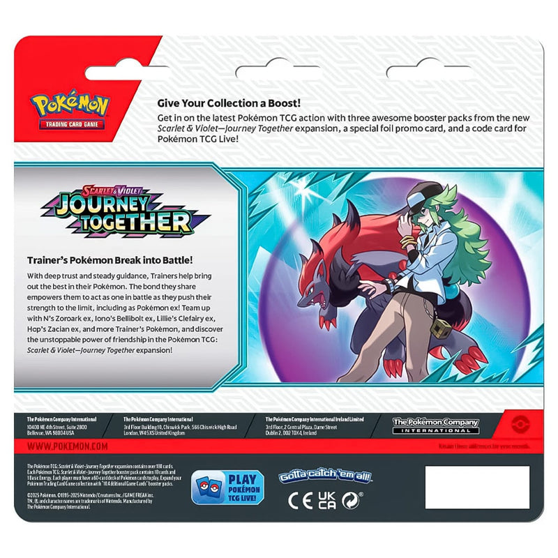 The Pokémon Company Pokémon - Scarlet & Violet - Journey Together - 3 Pack Blister - Scrafty available at Northumbrian Tin Soldier