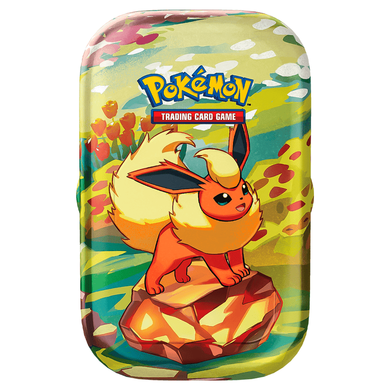 The Pokémon Company Pokémon - Scarlet & Violet - Prismatic Evolutions - Mini Tin - Flareon available at Northumbrian Tin Soldier