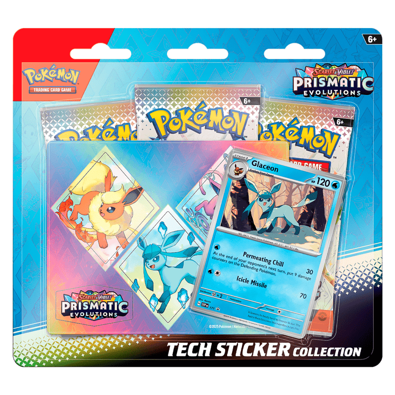 The Pokémon Company Pokémon - Scarlet & Violet - Prismatic Evolutions - Tech Sticker Collection - Glaceon available at Northumbrian Tin Soldier