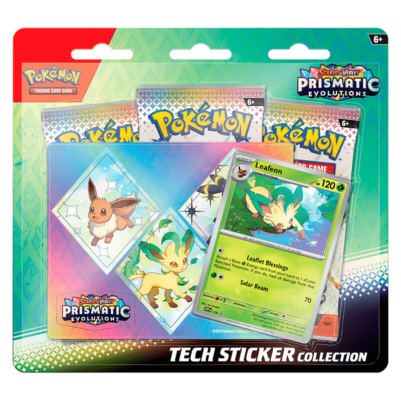 The Pokémon Company Pokémon - Scarlet & Violet - Prismatic Evolutions - Tech Sticker Collection - Leafeon available at Northumbrian Tin Soldier