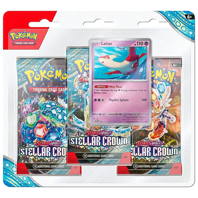 The Pokémon Company Pokémon - Scarlet & Violet - Stellar Crown - 3 Pack Blister - Latias available at Northumbrian Tin Soldier