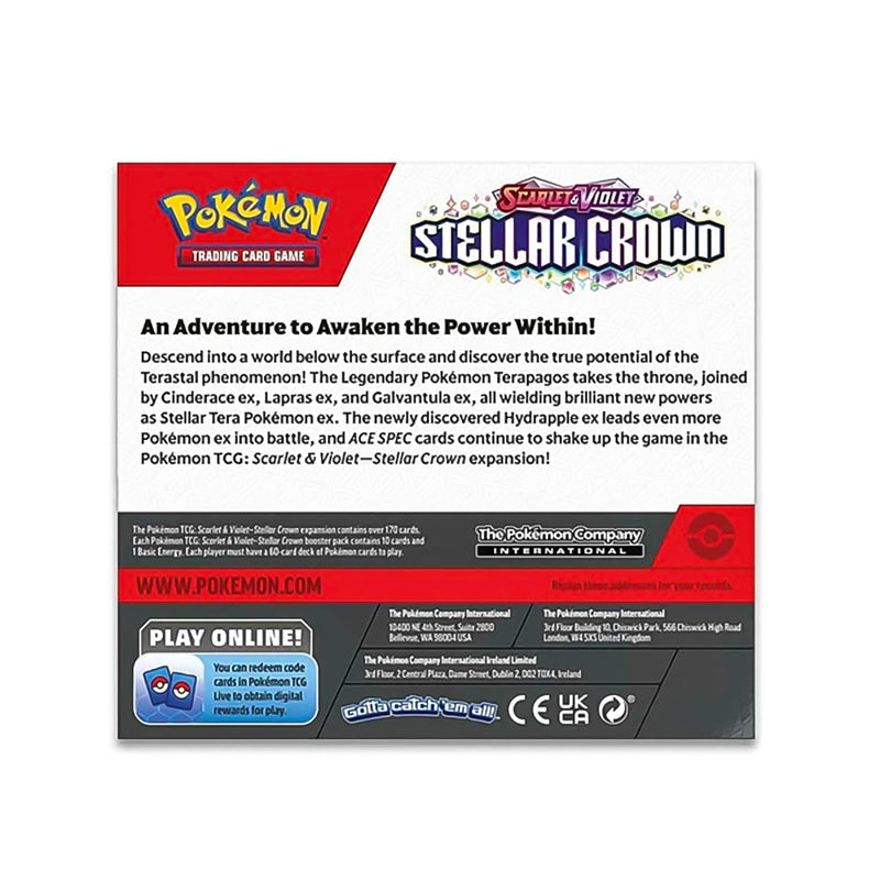 The Pokémon Company Pokémon - Scarlet & Violet - Stellar Crown - Booster Box (36 Boosters) available at Northumbrian Tin Soldier