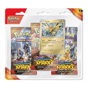 The Pokémon Company Pokémon - Scarlet & Violet - Surging Sparks - 3 Pack Blister - Zapdos available at Northumbrian Tin Soldier