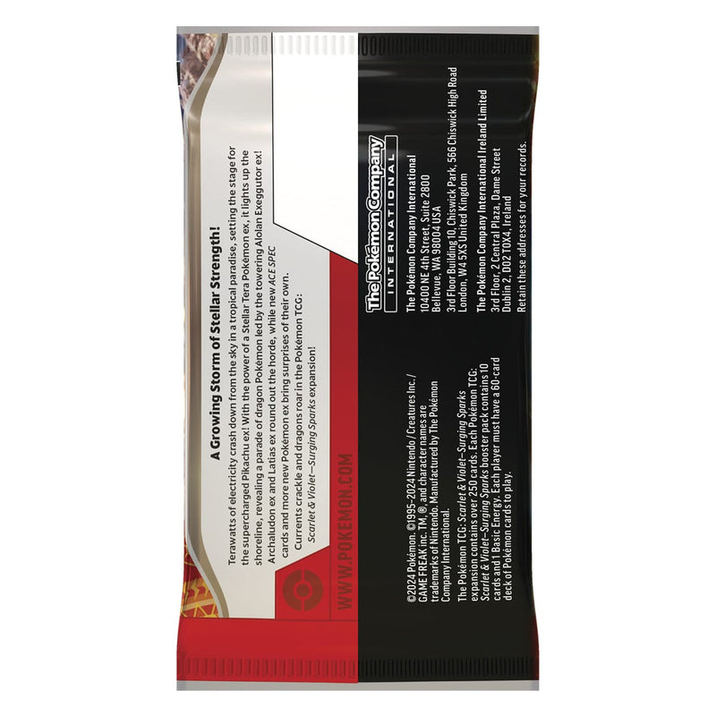 The Pokémon Company Pokémon - Scarlet & Violet - Surging Sparks - Booster Pack available at Northumbrian Tin Soldier