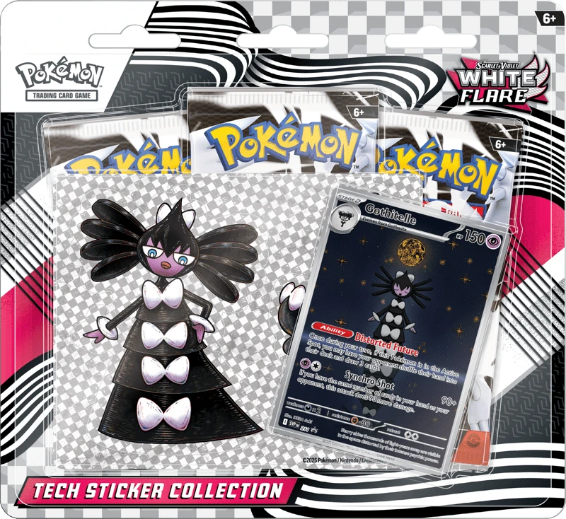 The Pokémon Company Pokémon - Scarlet & Violet - White Flare - Tech Sticker Collection -  Gothitelle available at Northumbrian Tin Soldier