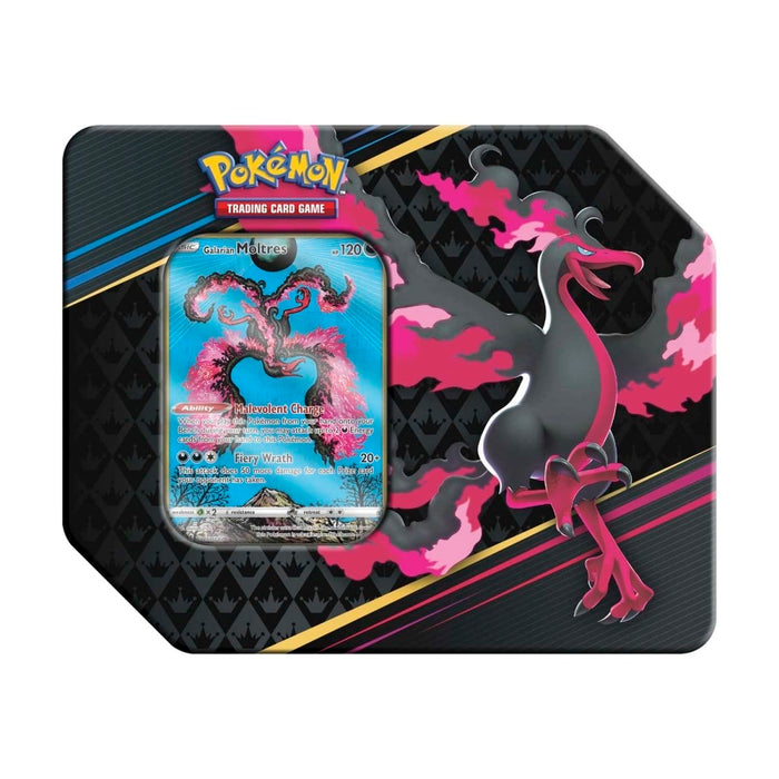 The Pokémon Company Pokémon : Sword & Shield –  Crown Zenith: Galarian Moltres Tin available at Northumbrian Tin Soldier