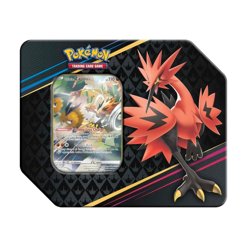 The Pokémon Company Pokémon : Sword & Shield –  Crown Zenith: Galarian Zapdos Tin available at Northumbrian Tin Soldier