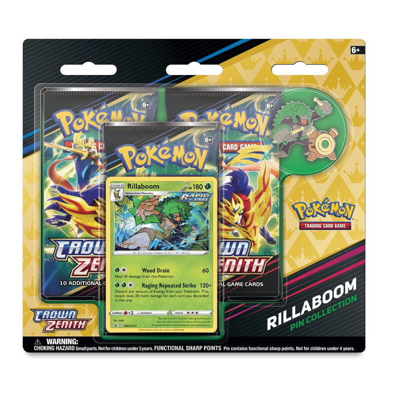 The Pokémon Company Pokémon : Sword & Shield – Crown Zenith: Pin Collection Rillaboom available at Northumbrian Tin Soldier
