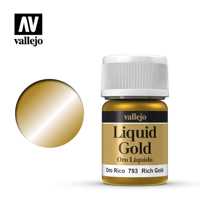 Vallejo Vallejo Model Color: Rich Gold (Metals 35ml) available at Northumbrian Tin Soldier