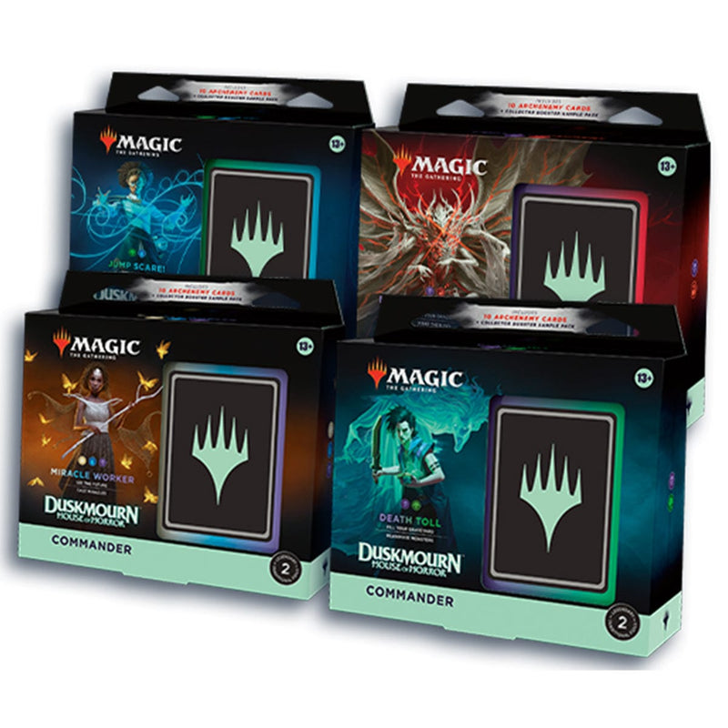 Wizards of The Coast Magic: The Gathering Duskmourn: House of Horror Commander Decks - Set of 4 available at Northumbrian Tin Soldier