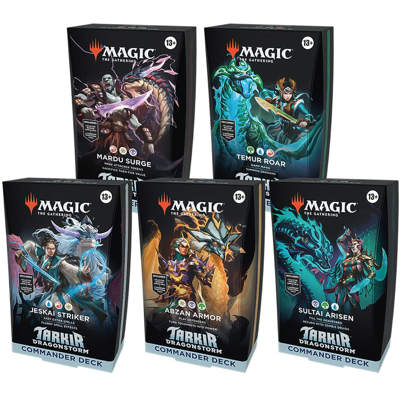 Wizards of The Coast Magic: The Gathering - Tarkir: Dragonstorm - Commander Deck Bundle - Includes All 5 Decks available at Northumbrian Tin Soldier