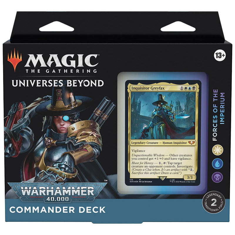 Wizards of The Coast Magic: The Gathering - Universes Beyond: Warhammer 40,000 Forces of the Imperium Commander Deck available at Northumbrian Tin Soldier