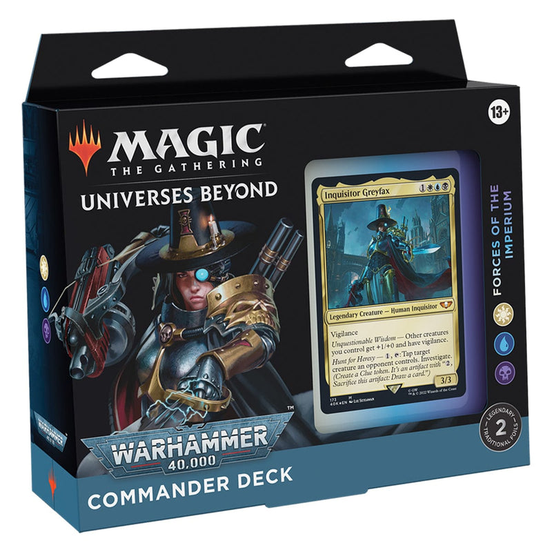 Wizards of The Coast Magic: The Gathering - Universes Beyond: Warhammer 40,000 Forces of the Imperium Commander Deck available at Northumbrian Tin Soldier