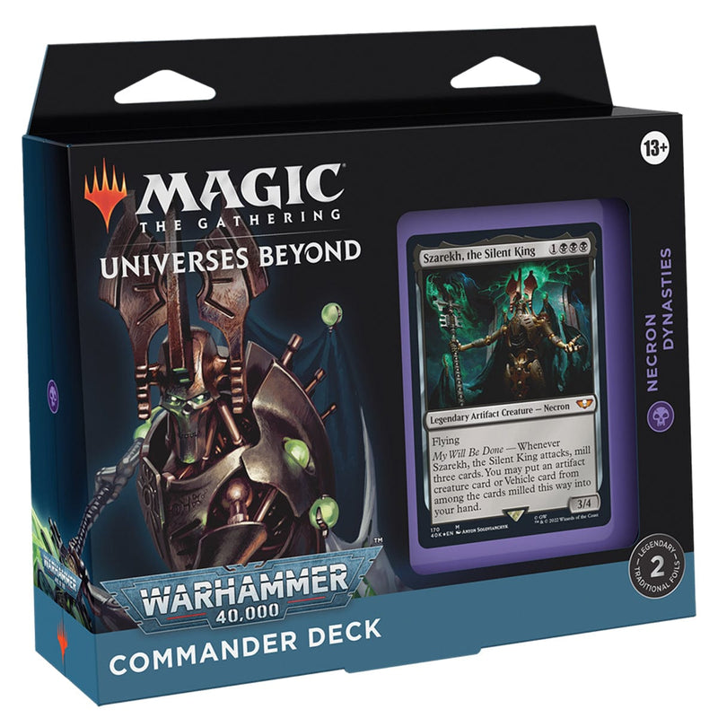 Wizards of The Coast Magic: The Gathering - Universes Beyond: Warhammer 40,000 Necron Dynasties Commander Deck available at Northumbrian Tin Soldier
